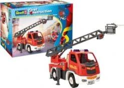 Feuerwehrauto Leiterwagen , Revell First Construction, Bausatz Für Kinder Ab 4 Im Maßstab 1:20, 74 Teile, 30 Cm