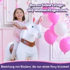 PonyCycle Kinder Reitspielzeug Weiß Einhorn Mit Bremsen Mit Klang Für 4-8 Jahre 8 PonyCycle Kinder Reitspielzeug Weiß Einhorn Mit Bremsen Mit Klang Für 4-8 Jahre -Spielzeug Geschaft 24927807 03