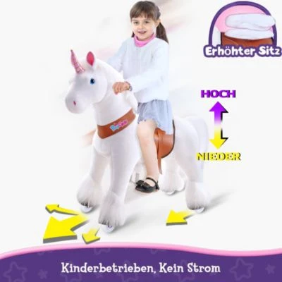 PonyCycle Kinder Reitspielzeug Weiß Einhorn Mit Bremsen Mit Klang Für 4-8 Jahre 5 PonyCycle Kinder Reitspielzeug Weiß Einhorn Mit Bremsen Mit Klang Für 4-8 Jahre - Image 5