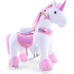 PonyCycle Reittier Kinder Reitspielzeug Rosa Einhorn Mit Bremsen Mit Klang Für 3-5 Jahre Rollenspielzeug Cowboy Reittiere -Spielzeug Geschaft 24927820 03