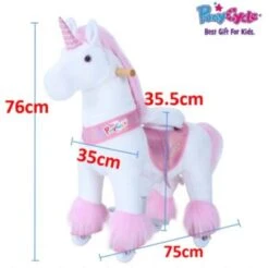 PonyCycle Reittier Kinder Reitspielzeug Rosa Einhorn Mit Bremsen Mit Klang Für 3-5 Jahre Rollenspielzeug Cowboy Reittiere -Spielzeug Geschaft 24927820 04