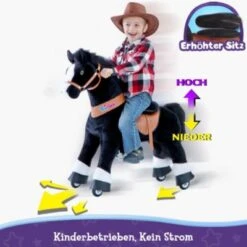 PonyCycle Kinder Reitspielzeug Schwarz Pferd Mit Bremsen Mit Klang Für 4-8 Jahre -Spielzeug Geschaft 24927824 05