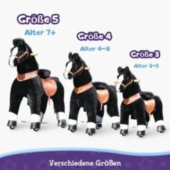 PonyCycle Kinder Reitspielzeug Schwarz Pferd Mit Bremsen Mit Klang Für 4-8 Jahre -Spielzeug Geschaft 24927824 06