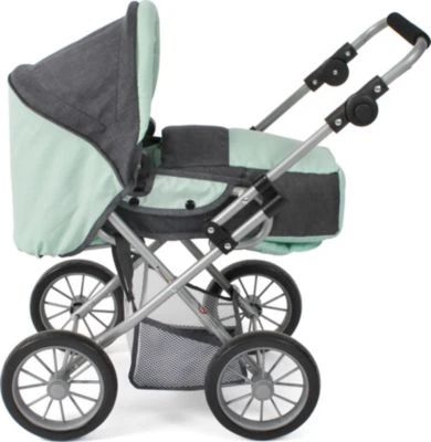 CHIC 2000 Kombi-Puppenwagen LENI, Melange Anthrazit-mint 2 CHIC 2000 Kombi-Puppenwagen LENI, Melange Anthrazit-mint - Image 2