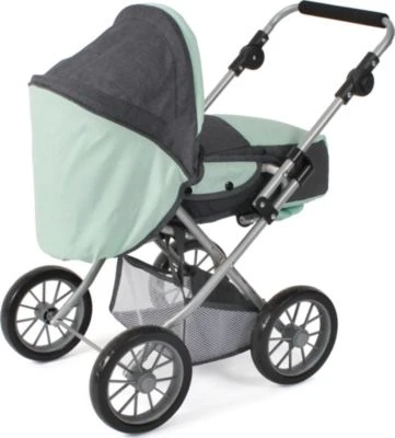 CHIC 2000 Kombi-Puppenwagen LENI, Melange Anthrazit-mint 3 CHIC 2000 Kombi-Puppenwagen LENI, Melange Anthrazit-mint - Image 3