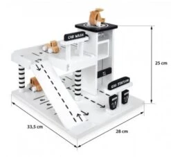 Mamabrum Holzgarage Mit Aufzug, Tankstellen, Waschanlage, Hubschrauber Und Spielautos -Spielzeug Geschaft 25036906 03