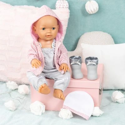 BAYER Puppenkleidung 38-42 Cm, Regenoutfit Rosa/grau 6 BAYER Puppenkleidung 38-42 Cm, Regenoutfit Rosa/grau - Image 6