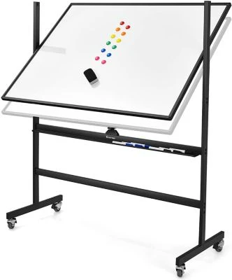 COSTWAY® Whiteboard Magnettafel 90x120cm Mit Rollen 1 COSTWAY® Whiteboard Magnettafel 90x120cm Mit Rollen