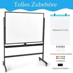 COSTWAY® Whiteboard Magnettafel 90x120cm Mit Rollen 8 COSTWAY® Whiteboard Magnettafel 90x120cm Mit Rollen -Spielzeug Geschaft 25906430 03
