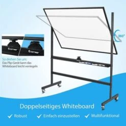 COSTWAY® Whiteboard Magnettafel 90x120cm Mit Rollen 10 COSTWAY® Whiteboard Magnettafel 90x120cm Mit Rollen -Spielzeug Geschaft 25906430 05