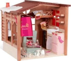 Our Generation Puppenhaus Mit Puppenzubehör – Winter Holz Waldhütte Mit Zubehör