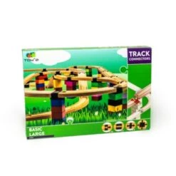 TOY2 Basis Paket Gross - 33 Track Connectors - Schienenzubehör Holzeisenbahn