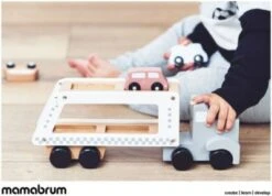 Mamabrum Autotransporter Aus Holz Mit Fahrzeugen Mit 1 Lastwagen Und 4 Holzautospielzeugen Spielzeugauto -Spielzeug Geschaft 26305473 06