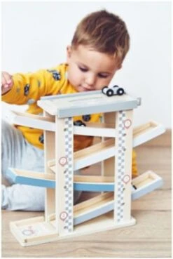 Mamabrum Autorennbahn Holz Mit 4 Fahrzeuge Auto Rennbahn Kinderspielzeug -Spielzeug Geschaft 26336287 04