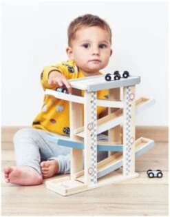 Mamabrum Autorennbahn Holz Mit 4 Fahrzeuge Auto Rennbahn Kinderspielzeug -Spielzeug Geschaft 26336287 06