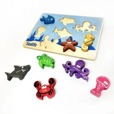 LK Trend & Style Lege Puzzle TIERE Und FISCHE Holz-Puzzle Kleinkind-Lernpuzzle Legespiel 24 Tlg. 3 LK Trend & Style Lege Puzzle TIERE Und FISCHE Holz-Puzzle Kleinkind-Lernpuzzle Legespiel 24 Tlg. - Image 3