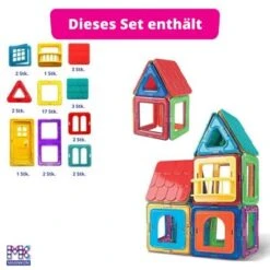 MAGNIKON Magnetische Bausteine, Magnetbau-Set "Das Puppenhaus", 35-Teilig, Standardgröße, Konstruktion Blöcke,Konstruktionsspielzeug -Spielzeug Geschaft 26669015 03