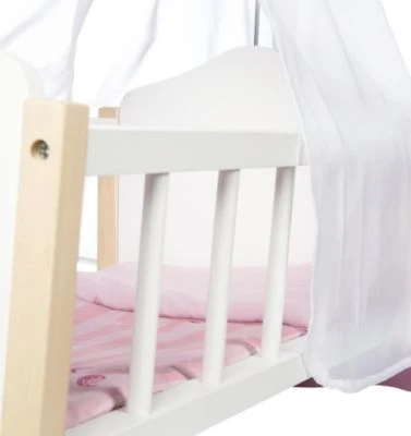 Roba Puppenwiege Aus Puppenmöbel Serie Scarlett Inkl. Textiler Ausstattung, Weiß Lackiert 6 Roba Puppenwiege Aus Puppenmöbel Serie Scarlett Inkl. Textiler Ausstattung, Weiß Lackiert - Image 6