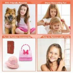 Vicabo Haar Glitzer Hefter Maschine Haarschmuck-Set Bedazzler Glam Styling-Werkzeug Mit 80 Haar-Edelsteinen Frisiersets Für Mädchen -Spielzeug Geschaft 27230750 06