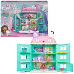 Gabby‘s Dollhouse, Puppenhaus Mit 2 Spielzeugfiguren, 8 Möbelstücken, 3 Zubehörteilen, 2 Überraschungsboxen Und Geräuschen, Geeignet Für Kinder Ab 3 Jahren