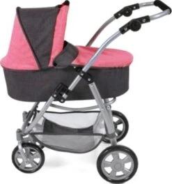 CHIC 2000 Kombi-Puppenwagen Emotion 2 In 1, Melange Anthrazit-pink -Spielzeug Geschaft 27379300 06