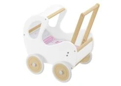 Erst-Holz® Weißer Holzpuppenwagen Als Lauflernhilfe 95-001