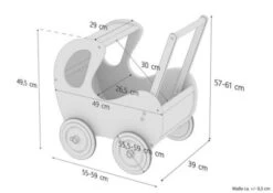 Erst-Holz® Weißer Holzpuppenwagen Als Lauflernhilfe 95-001 -Spielzeug Geschaft 27735194 04