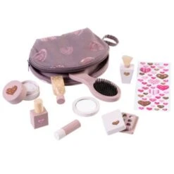 Howa Spielzeug Schminkset Kosmetiktasche Für Kinder Mit 8 Tlg. Zubehör Aus Holz Und Herzaufklebern -Spielzeug Geschaft 28478910 03
