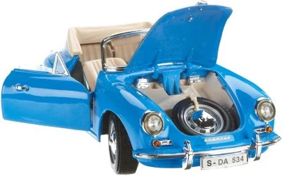 Bburago Modellauto Porsche 356B Cabrio 1961 (blau, Maßstab 1:18) 2 Bburago Modellauto Porsche 356B Cabrio 1961 (blau, Maßstab 1:18) - Image 2
