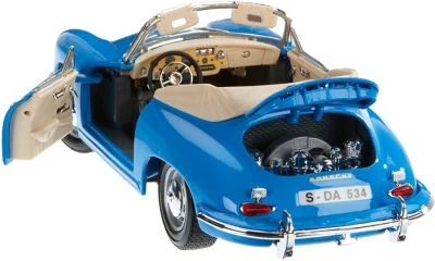 Bburago Modellauto Porsche 356B Cabrio 1961 (blau, Maßstab 1:18) 3 Bburago Modellauto Porsche 356B Cabrio 1961 (blau, Maßstab 1:18) - Image 3