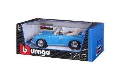 Bburago Modellauto Porsche 356B Cabrio 1961 (blau, Maßstab 1:18) 5 Bburago Modellauto Porsche 356B Cabrio 1961 (blau, Maßstab 1:18) - Image 5