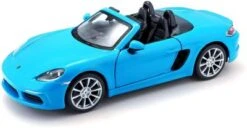 Bburago Modellauto Porsche 718 Boxster (blau, Maßstab 1:24)