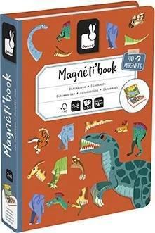 Janod J02590 Magneti'Book Dinosaurier-50-teiliges Magnetisches Lernspiel-Entwicklung Von Feinmotorik Und Fantasie--Zertifiziert-Ab 3 Jahren