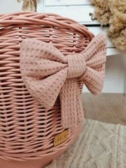 TinaForKids Puppenwiege Aus Weiden Mit Bettwäscheset, Puppenbett Altrosa -Spielzeug Geschaft 29721293 04