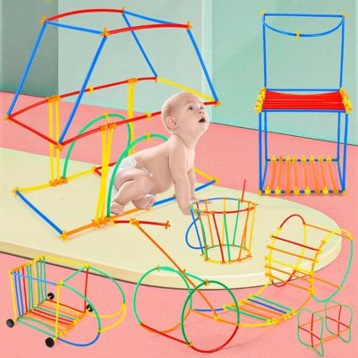 Debuy Spleißspielzeug Für Kinder DIY Strohbausteine 2 Debuy Spleißspielzeug Für Kinder DIY Strohbausteine - Image 2