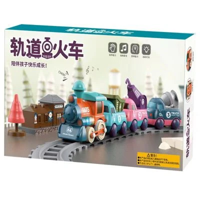 Syntek Schienenzug In Makkaroni Schienenzug Makrone Farbe Kinderspielzeug Zug Elektrisches Licht Cartoon Technik Schiene Auto 3 Syntek Schienenzug In Makkaroni Schienenzug Makrone Farbe Kinderspielzeug Zug Elektrisches Licht Cartoon Technik Schiene Auto - Image 3