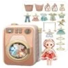 Enbaoxin Kinderwaschmaschine Pretend Drehbare Waschmaschine Haushalts Appliance Wäsche Simulation Spielzeug Set