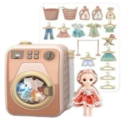 Enbaoxin Kinderwaschmaschine Pretend Drehbare Waschmaschine Haushalts Appliance Wäsche Simulation Spielzeug Set