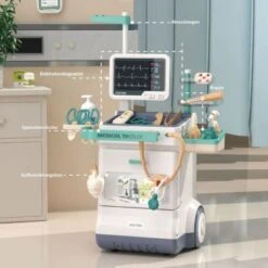 Enbaoxin Kinder Spielzeug EKG Arztwagen Doktor Set Trolley Medizinbox Krankenschwester -Spielzeug Geschaft 30348084 04