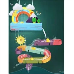 Syntek Wasserbahnspielzeug Für Kinder Rutschiges, Selbst Zusammengebautes Kinderspielzeug-Set -Spielzeug Geschaft 30483131 03