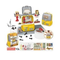 Decome Kinderspielhaus Spielzeugtasche Mädchen-Simulationsset Spielzeugkiste