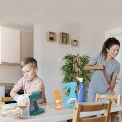 Decome Haushaltsreinigung Spielet Mit Einem Elektrostaubsauger Und Anderem Zubehör Inklusive - Tolles Geschenk Für Kinder (Mehrfarbig) Reinigungsspielzeug Für Den Haushalt -Spielzeug Geschaft 30724613 05