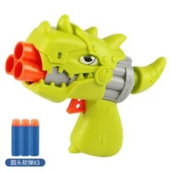Enbaoxin Dinosaurier Kleine Pistole Schwamm Weiches Hüpfspielzeug Drei-Loch Soft Bullet Gun Kinderspielzeug