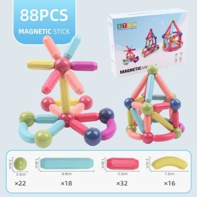 Epik 88Stk Magnetische Bauklötze Große Teilchenmagnete Intellektuelles Spielzeug Puzzle Für Die Früherziehung 2 Epik 88Stk Magnetische Bauklötze Große Teilchenmagnete Intellektuelles Spielzeug Puzzle Für Die Früherziehung - Image 2