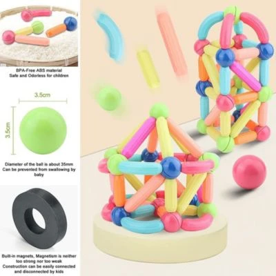 Epik 88Stk Magnetische Bauklötze Große Teilchenmagnete Intellektuelles Spielzeug Puzzle Für Die Früherziehung 4 Epik 88Stk Magnetische Bauklötze Große Teilchenmagnete Intellektuelles Spielzeug Puzzle Für Die Früherziehung - Image 4