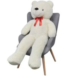 VidaXL Weicher XXL-Plüsch-Teddybär Weiß 135 Cm Teddybär 6 VidaXL Weicher XXL-Plüsch-Teddybär Weiß 135 Cm Teddybär -Spielzeug Geschaft 31021302 03