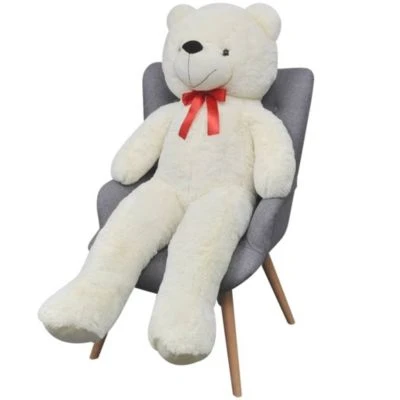 VidaXL Weicher XXL-Plüsch-Teddybär Weiß 135 Cm Teddybär 3 VidaXL Weicher XXL-Plüsch-Teddybär Weiß 135 Cm Teddybär - Image 3