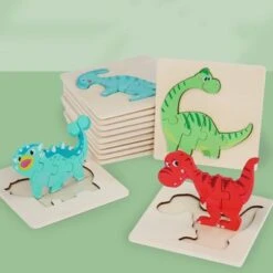 SHAOKE Dreidimensionales Dinosaurier-3D-Schnallenpuzzle Kinder Pädagogische Frühe Bildung Große Block Cartoon Tier Puzzle Holzspielzeug 3D Puzzle -Spielzeug Geschaft 31373462 06