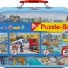 Schmidt Spiele Metall Puzzlekoffer, Verkehrsmittel, 2x26, 2x48 Teile