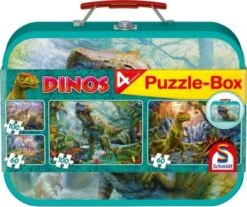 Schmidt Spiele Puzzlekoffer 2 X 60 + 2 X 100 Teile Dinos
